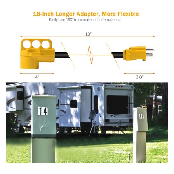 SnowyFox RV 15Amp to 50Amp Adapter - 15Male – Image 3